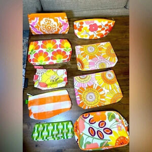 Clinique Cosmetics Makeup Skincare Zippered Bags Bundle Lot of 9 Assorted New!